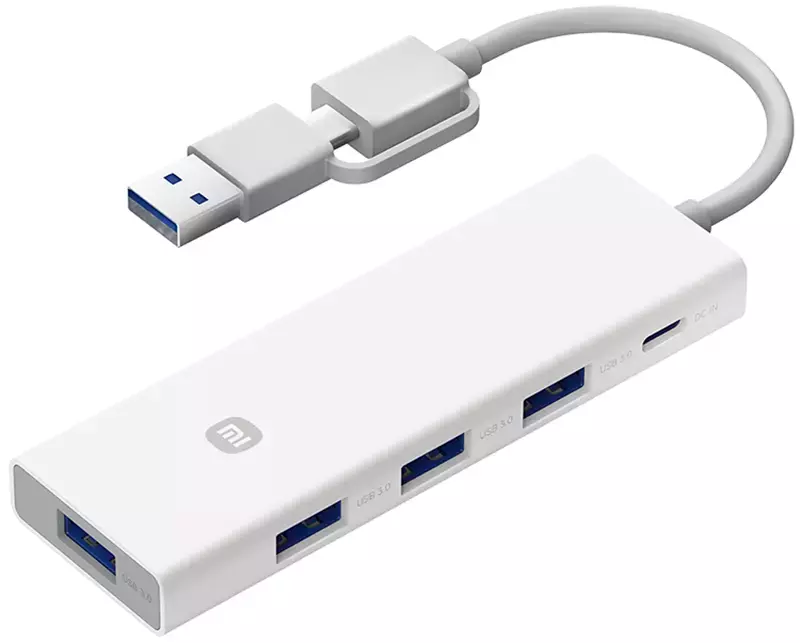 Адаптер USB-хаб Xiaomi Multifunctional HUB 4-in-1 Dual Head Splitter (XMSTFXQ01YM) White (Белый) CN Адаптер USB-хаб Xiaomi Multifunctional HUB 4-in-1 Dual Head Splitter (XMSTFXQ01YM) White (Белый) CN