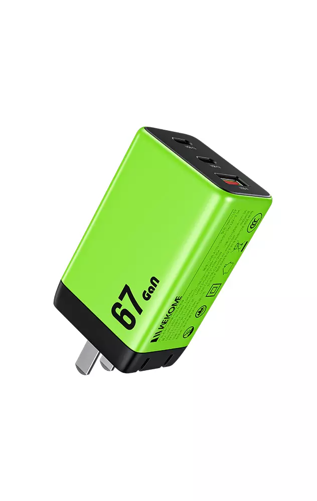 Зарядное устройство WEKOME WP-U157 GaN 67W 2 Type-c +1 Green (Зеленый) Зарядное устройство WEKOME WP-U157 GaN 67W 2 Type-c +1 Green (Зеленый)