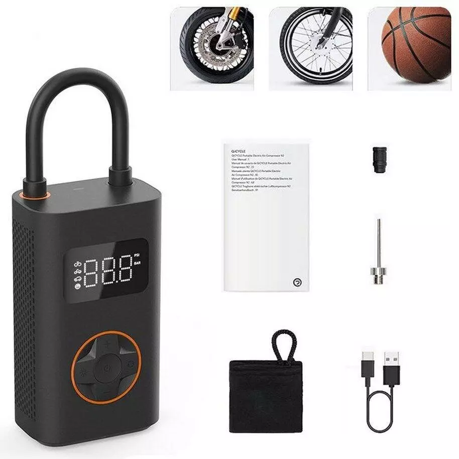 Электрический насос Xiaomi Qicycle Electric Air Inflator N2 Black (Черный) Электрический насос Xiaomi Qicycle Electric Air Inflator N2 Black (Черный)