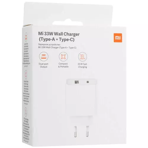 Зарядное устройство Xiaomi Mi 33W (TypeA+TypeC) AD332 White (Белый) Global Version