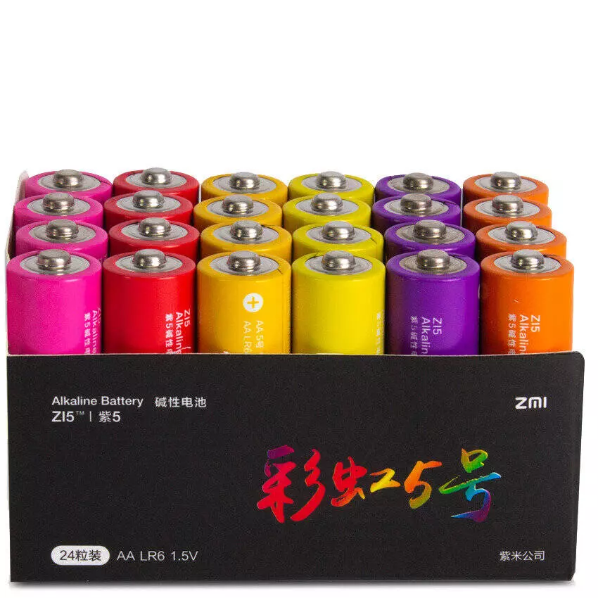 Батарейки ZMI Rainbow ZI5 тип AA 24 шт. (цветные) Батарейки ZMI Rainbow ZI5 тип AA 24 шт. (цветные)