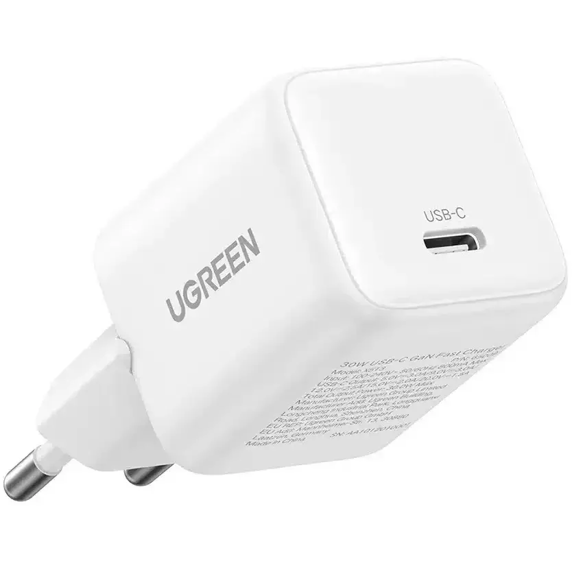 Сетевое зарядное устройство Ugreen 30W USB-C X513-65013 GaN Fast Charger White (Белый) Global Version Сетевое зарядное устройство Ugreen 30W USB-C X513-65013 GaN Fast Charger White (Белый) Global Version