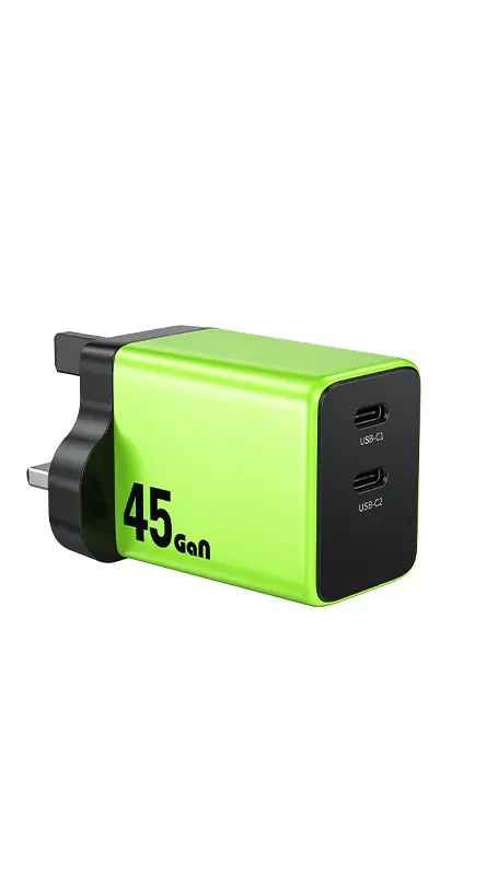 Сетевое зарядное устройство GaN 45W (c+c) WEKOME WP-U33 Green (Зеленый) Сетевое зарядное устройство GaN 45W (c+c) WEKOME WP-U33 Green (Зеленый)