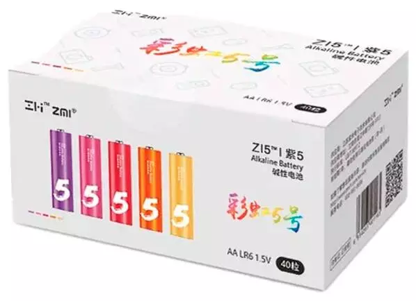 Батарейки ZMI Rainbow ZI5 AA (40 шт) Color (Цветной) Батарейки ZMI Rainbow ZI5 AA (40 шт) Color (Цветной)
