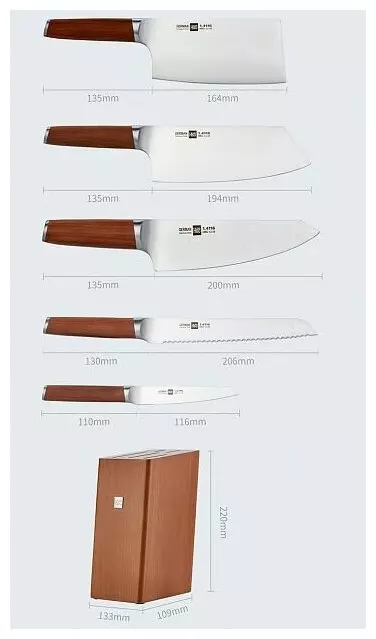 Набор кухонных ножей HuoHou Molybdenum Vanadium Steel Kitchen Knife Set Black (Черный) CN Набор кухонных ножей HuoHou Molybdenum Vanadium Steel Kitchen Knife Set Black (Черный) CN