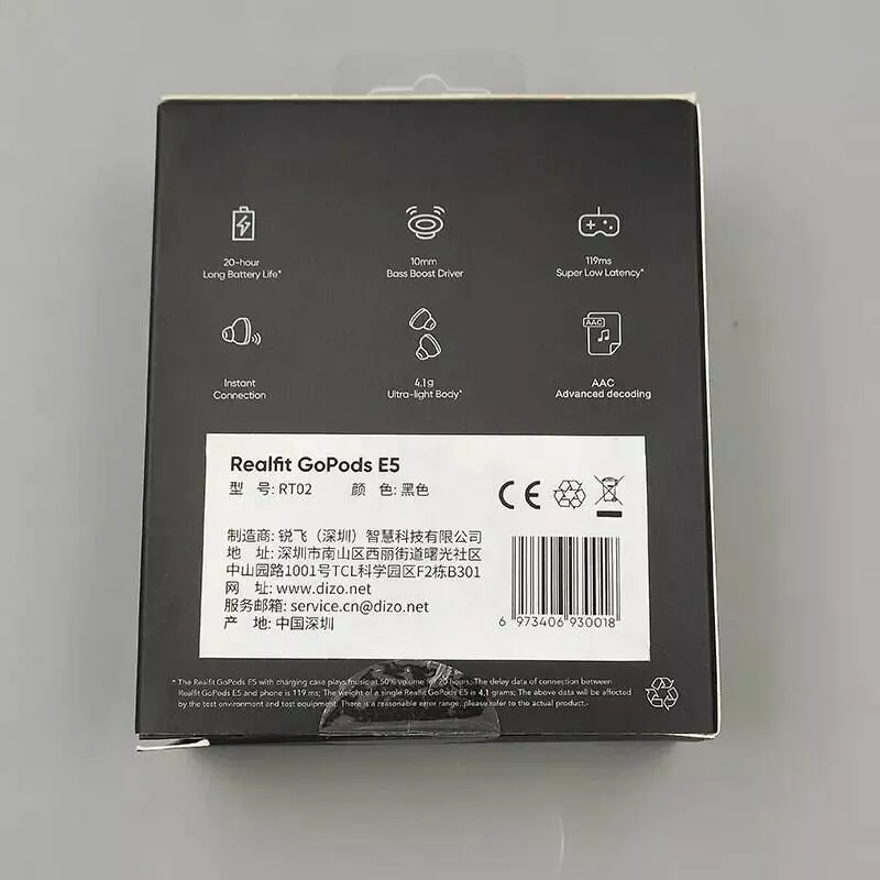 Беспроводные наушники Realme Dizo Realfit GoPods E5 (RT02) Black (Черный) Global Version Беспроводные наушники Realme Dizo Realfit GoPods E5 (RT02) Black (Черный) Global Version