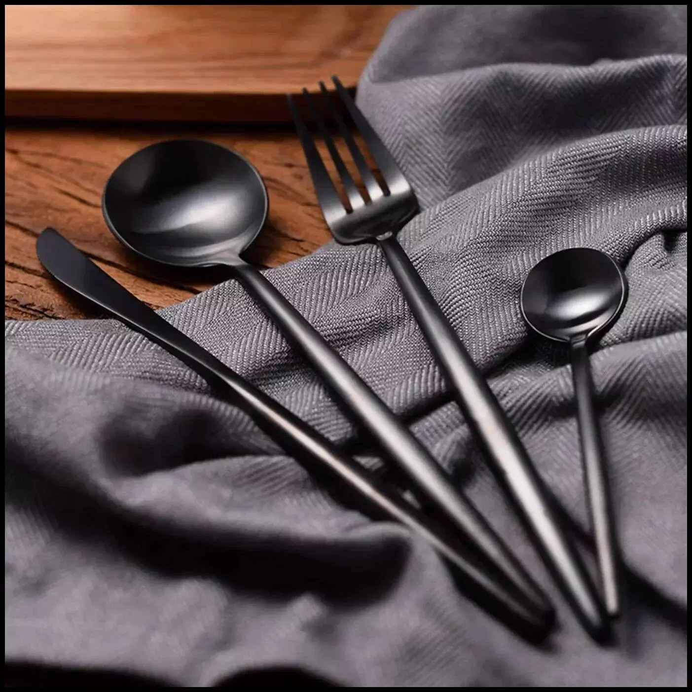 Набор столовых приборов Xiaomi Maison Maxx Stainless Steel Modern Flatware Set (4 предмета) Black (Черный) CN Набор столовых приборов Xiaomi Maison Maxx Stainless Steel Modern Flatware Set (4 предмета) Black (Черный) CN