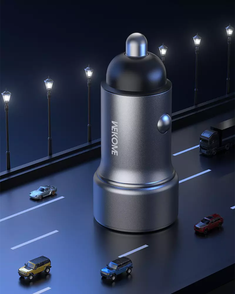 Автомобильное зарядное устройство WEKOME WP-C45 43w Silver (Серебристый) Автомобильное зарядное устройство WEKOME WP-C45 43w Silver (Серебристый)