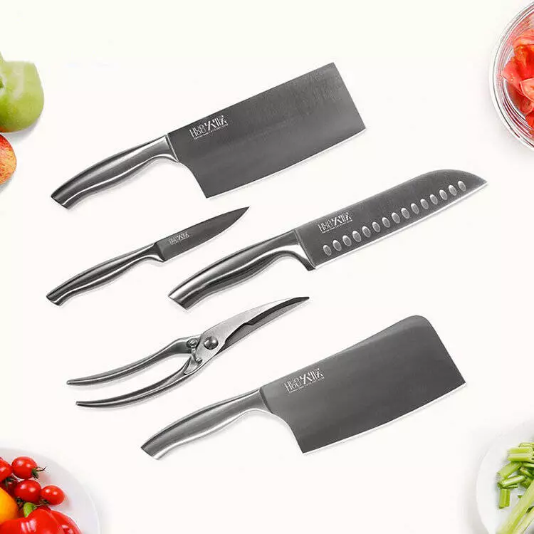 Набор Huo Hou Nano Knife (4 ножа и ножницы с подставкой) (HU0014) Silver (Серебристый) CN Набор Huo Hou Nano Knife (4 ножа и ножницы с подставкой) (HU0014) Silver (Серебристый) CN
