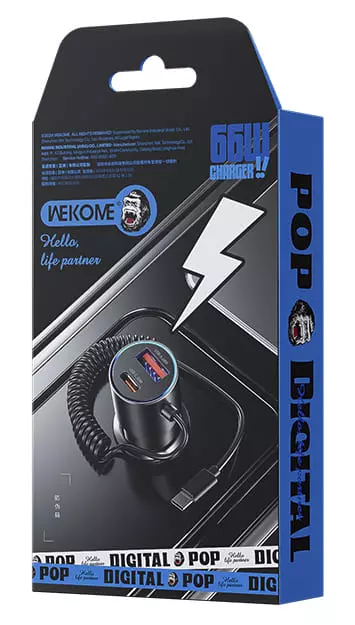 Автомобильное зарядное устройство WEKOME WP-C51 66W Black (Черный)