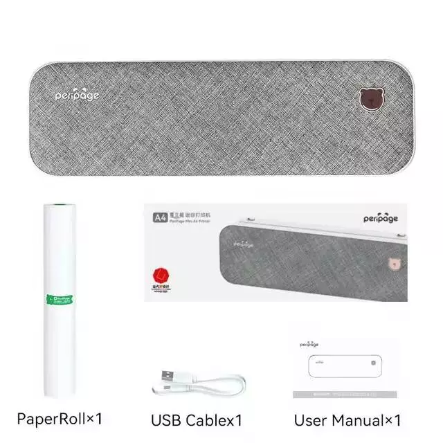 Портативный термопринтер Xiaomi PeriPage A4 Bluetooth USB Gray (Серый) Портативный термопринтер Xiaomi PeriPage A4 Bluetooth USB Gray (Серый)