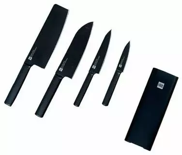 Набор Huo Hou Knife (4 ножа с подставкой) (HU0076) Black (Черный) Набор Huo Hou Knife (4 ножа с подставкой) (HU0076) Black (Черный)