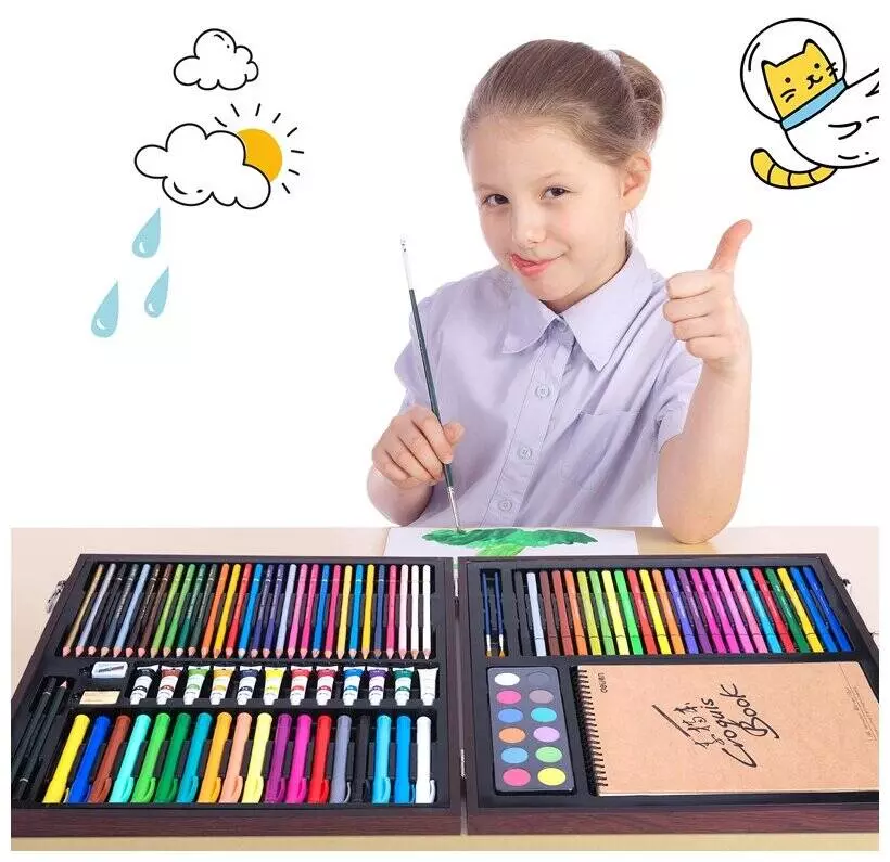 Набор для рисования Xiaomi DELI Painting Set Wooden Box Wood (Дерево) Набор для рисования Xiaomi DELI Painting Set Wooden Box Wood (Дерево)