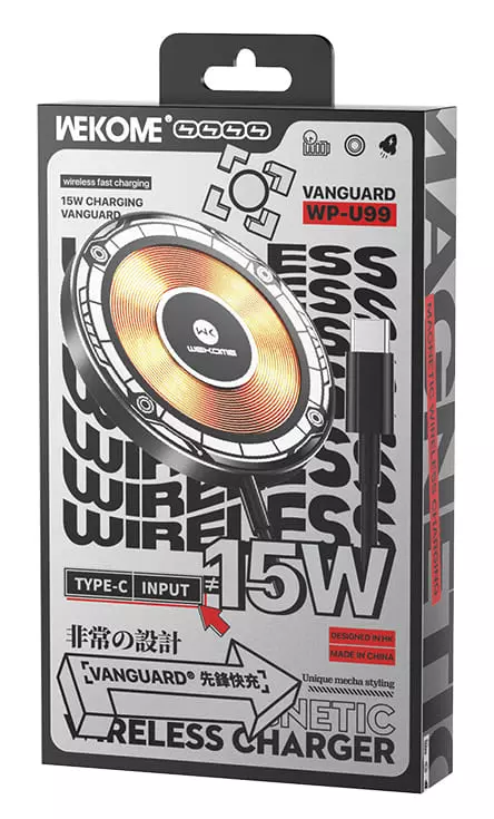 Беспроводное магнитное зарядное устройство WEKOME WP-U99 15W Black (Черный) Беспроводное магнитное зарядное устройство WEKOME WP-U99 15W Black (Черный)