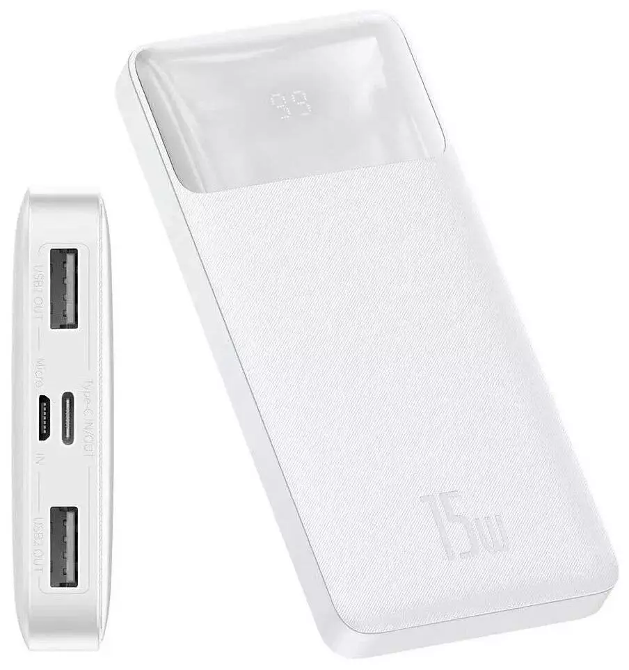 Аккумулятор Baseus Bipow Digital Display Power bank 10000 mAh 15W (PPDML-I02) White (Белый) Аккумулятор Baseus Bipow Digital Display Power bank 10000 mAh 15W (PPDML-I02) White (Белый)