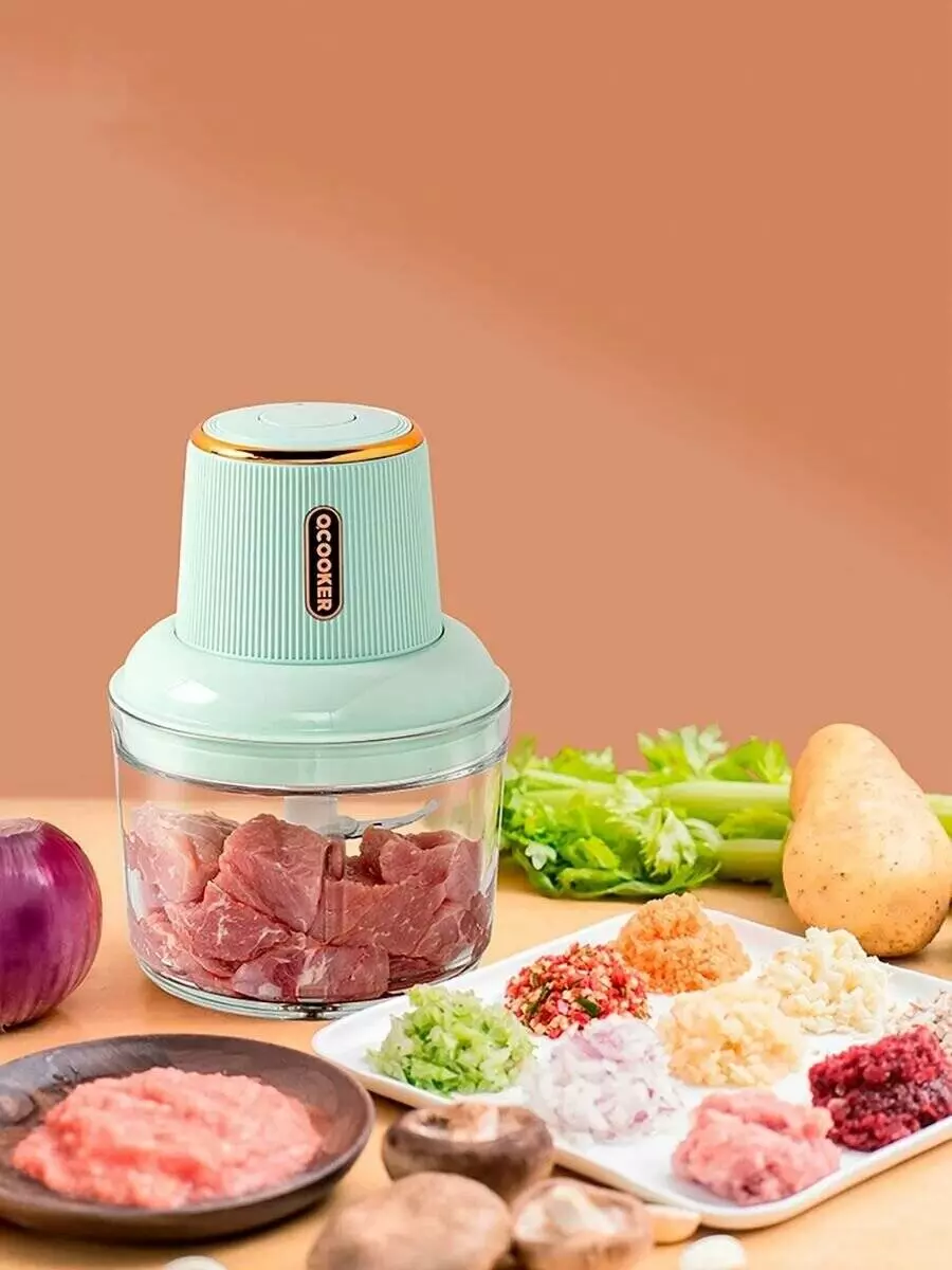 Портативный блендер Qcooker Wireless Meat Grinder 100W 1.2L (CD-JR01W) Green (Зеленый) Портативный блендер Qcooker Wireless Meat Grinder 100W 1.2L (CD-JR01W) Green (Зеленый)