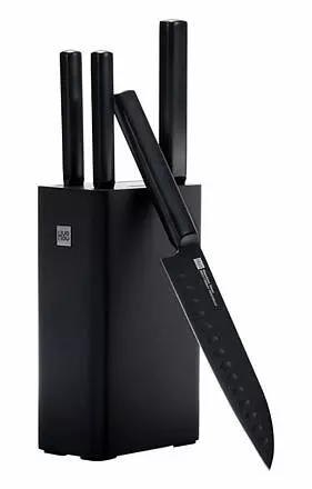 Набор Huo Hou Knife (4 ножа с подставкой) (HU0076) Black (Черный)