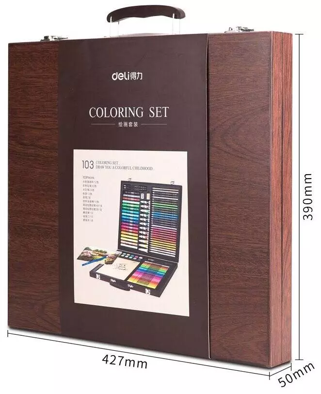 Набор для рисования Xiaomi DELI Painting Set Wooden Box Wood (Дерево) Набор для рисования Xiaomi DELI Painting Set Wooden Box Wood (Дерево)