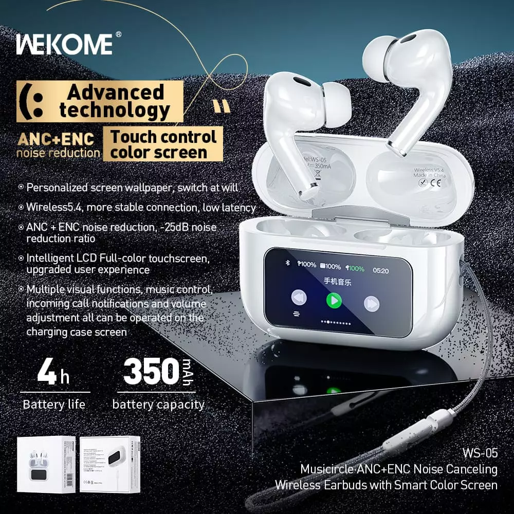 Беспроводные наушники WEKOME (ANC+ENC) WS-05 White (Белый) Беспроводные наушники WEKOME (ANC+ENC) WS-05 White (Белый)