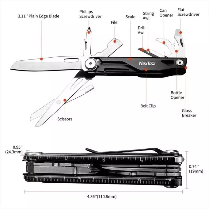 Мультитул NexTool Knight EDC Multifunctional Knife (NE20154) Black (Черный) Мультитул NexTool Knight EDC Multifunctional Knife (NE20154) Black (Черный)