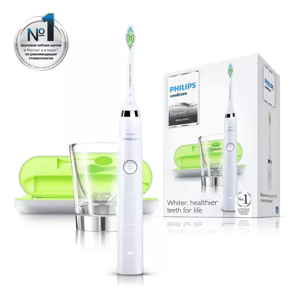 Ультразвуковая зубная щетка Philips Sonicare Diamond Clean (HX9340) White (Белый)