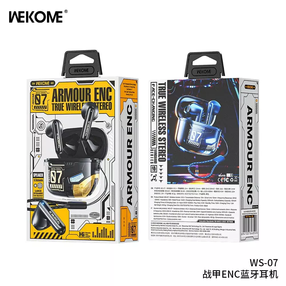 Беспроводные наушники Wekom WS-07 Black (Черный)