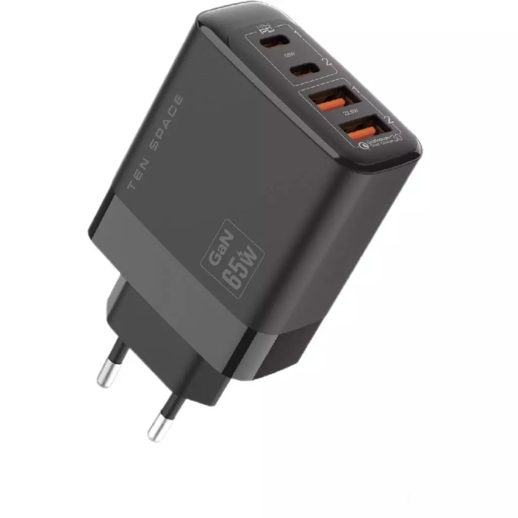 Зарядное устройство TEN SPACE 65W Charger 2A2C (TS-CH2051) Black (Черный) Global Version Зарядное устройство TEN SPACE 65W Charger 2A2C (TS-CH2051) Black (Черный) Global Version
