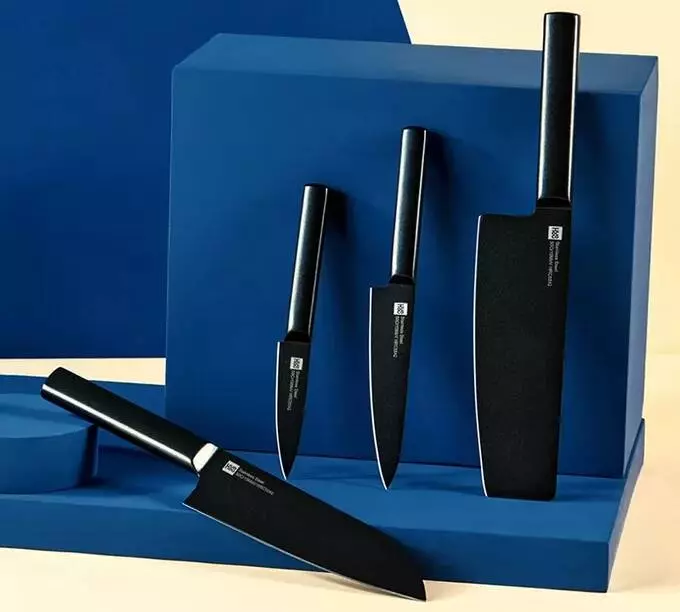 Набор Huo Hou Knife (4 ножа с подставкой) (HU0076) Black (Черный) Набор Huo Hou Knife (4 ножа с подставкой) (HU0076) Black (Черный)