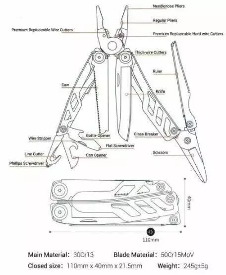 Мультитул NexTool Multifunction Knife Pro (NE20143) Silver (Серебристый) Мультитул NexTool Multifunction Knife Pro (NE20143) Silver (Серебристый)