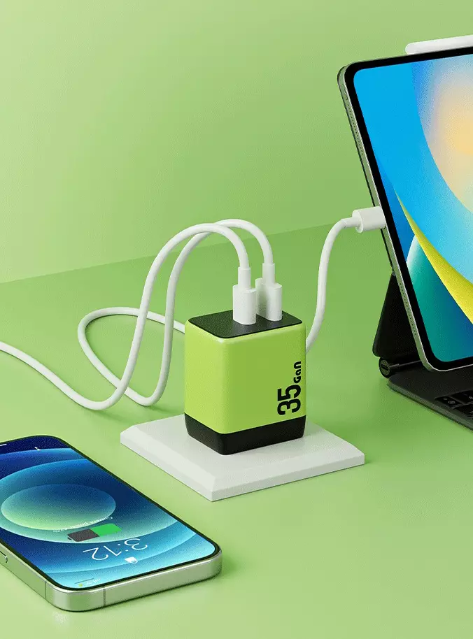 Сетевое зарядное устройство GaN 35W (a+c) WEKOME WP-U36 Green (Зеленый) Сетевое зарядное устройство GaN 35W (a+c) WEKOME WP-U36 Green (Зеленый)