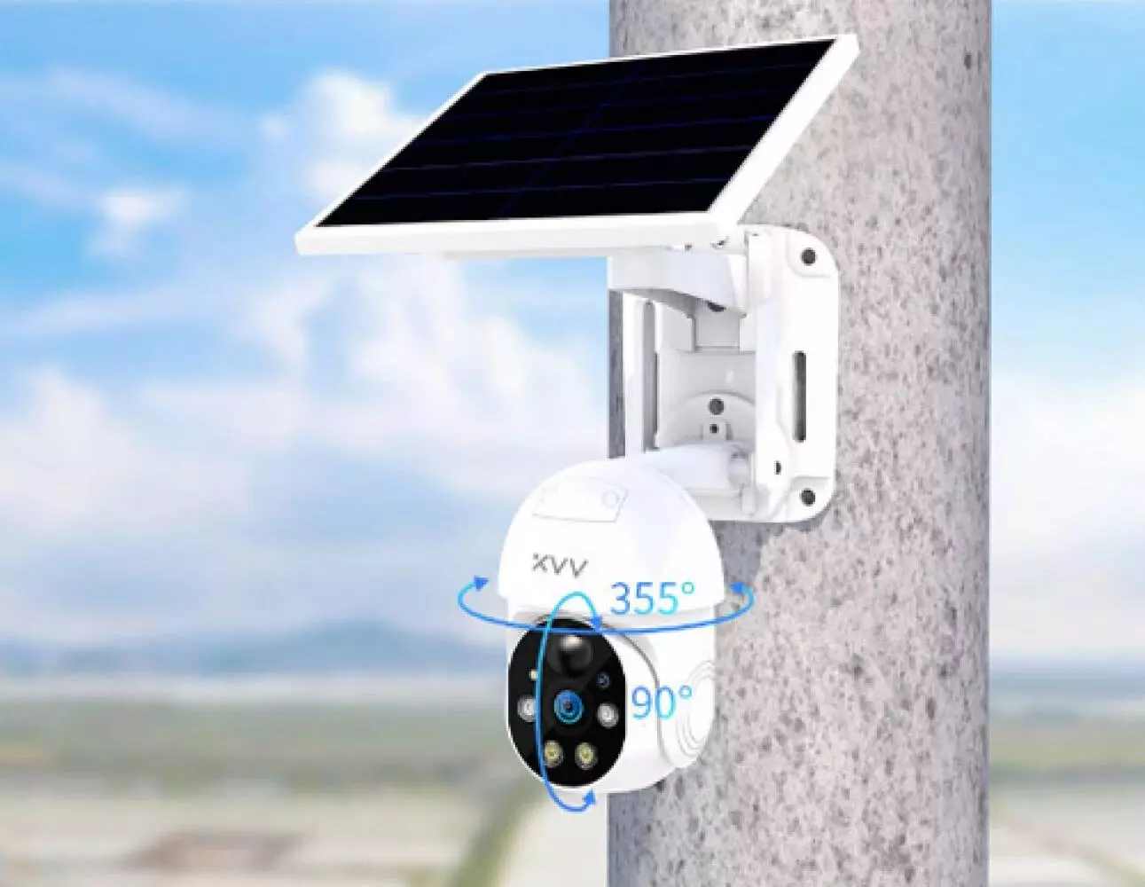 IP камера XiaoVV Solar Powered Outdoor PTZ Camera P6 Pro Wi-Fi (XVV-1120S-P6-WIFI) White (Белый) EU