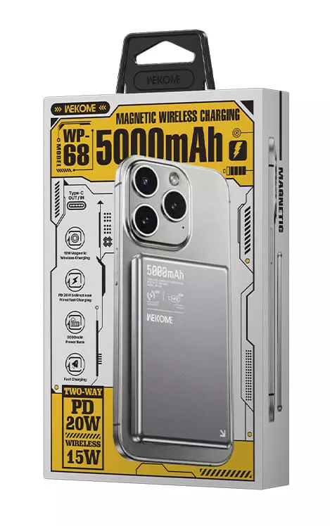 Внешний аккумулятор WEKOME WP-68 Power Bank 5000 mAh Silver (Серебристый) Внешний аккумулятор WEKOME WP-68 Power Bank 5000 mAh Silver (Серебристый)