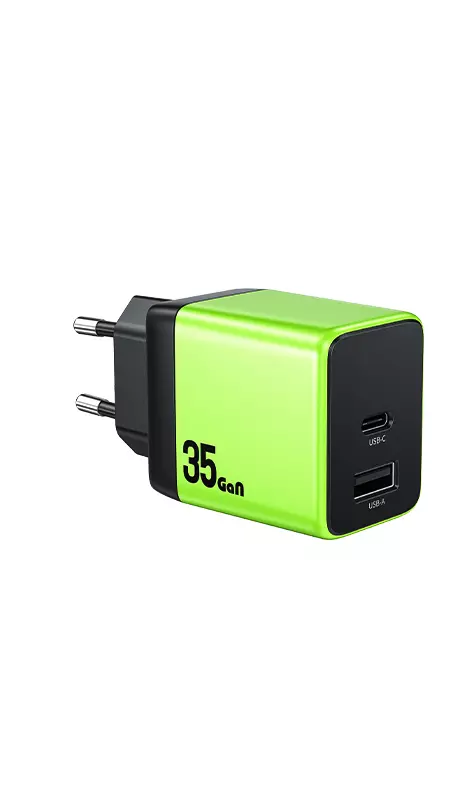 Сетевое зарядное устройство GaN 35W (a+c) WEKOME WP-U36 Green (Зеленый) Сетевое зарядное устройство GaN 35W (a+c) WEKOME WP-U36 Green (Зеленый)