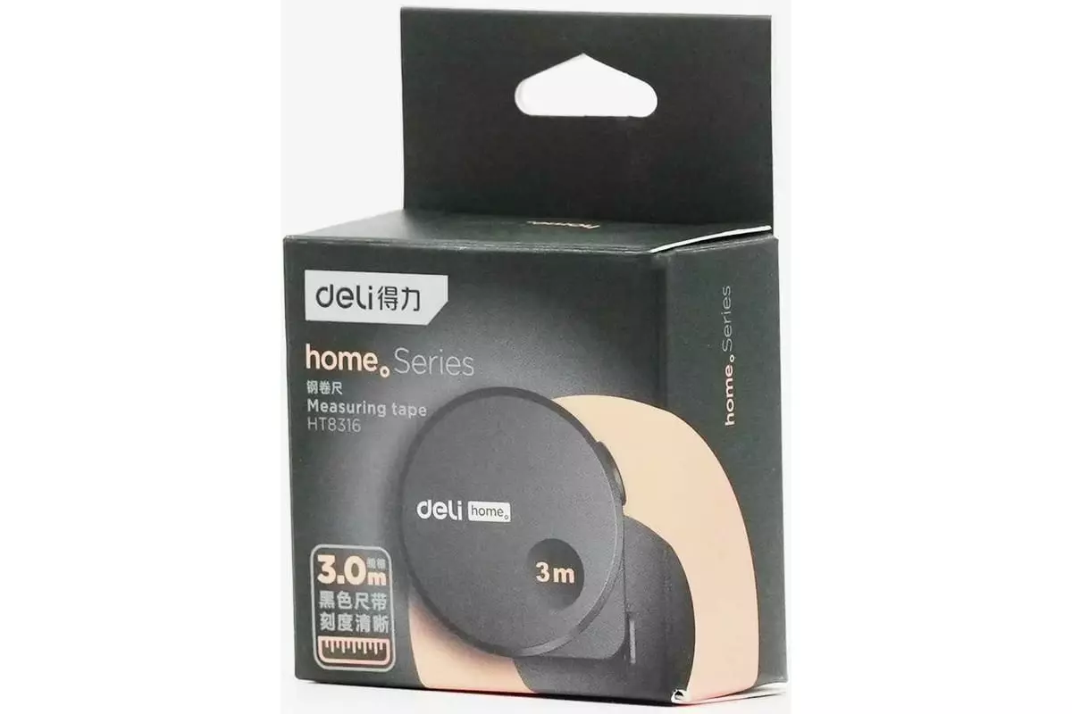 Рулетка Deli Home Series 3m HT8316L Black (Черный) Рулетка Deli Home Series 3m HT8316L Black (Черный)