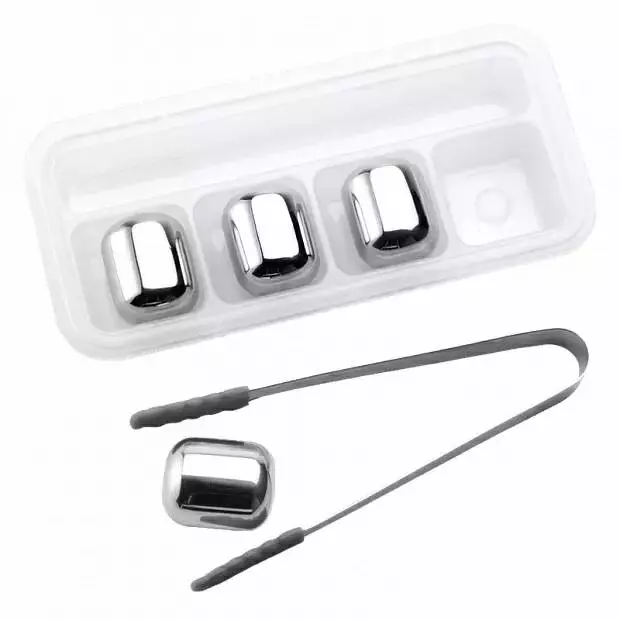 Охлаждающие камни для виски (4 шт.) Circle Joy Ice Cubes CJ-BK01 Silver (Серебристый)