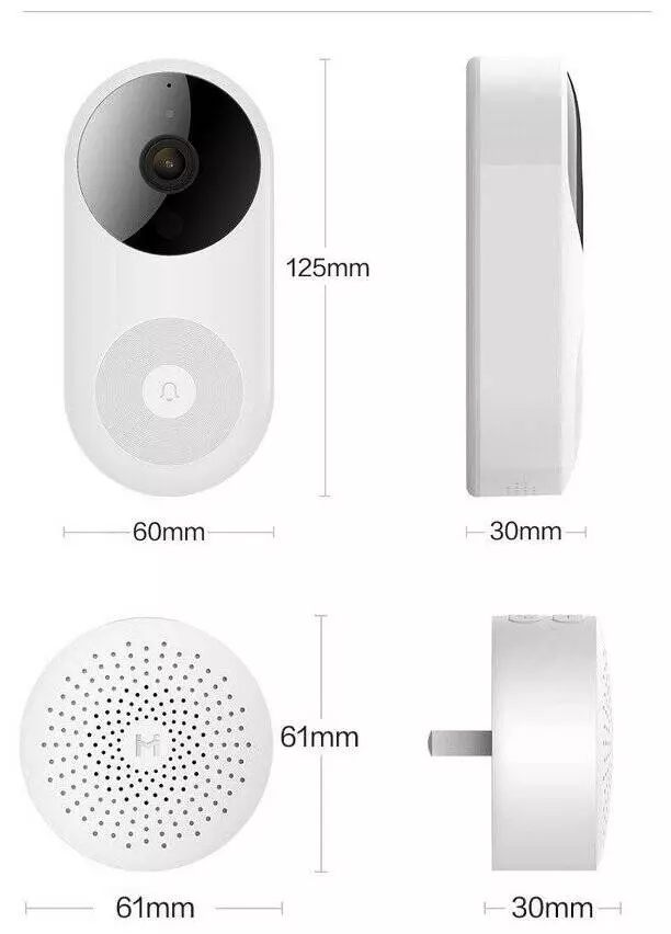 Умный дверной звонок Xiaobai Smart Video Doorbell D1 Set (CMDR001W) White (Белый) Умный дверной звонок Xiaobai Smart Video Doorbell D1 Set (CMDR001W) White (Белый)