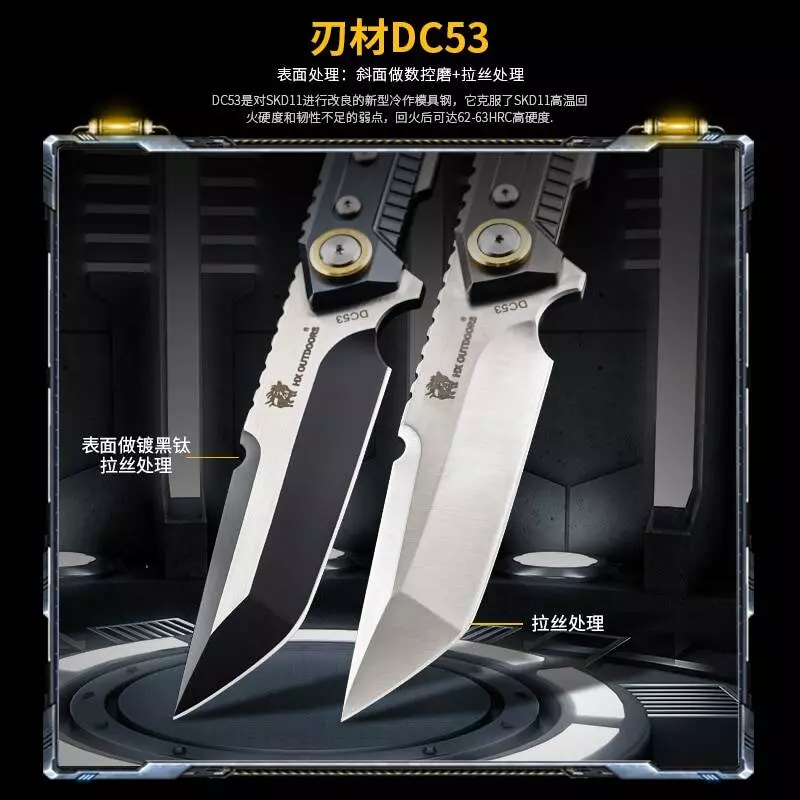 Нож раскладной HX OUTDOORS Heavy Armor DC53 Full Tang Camping Hunting Army Survival Tourist Knife Black (Черный) Нож раскладной HX OUTDOORS Heavy Armor DC53 Full Tang Camping Hunting Army Survival Tourist Knife Black (Черный)