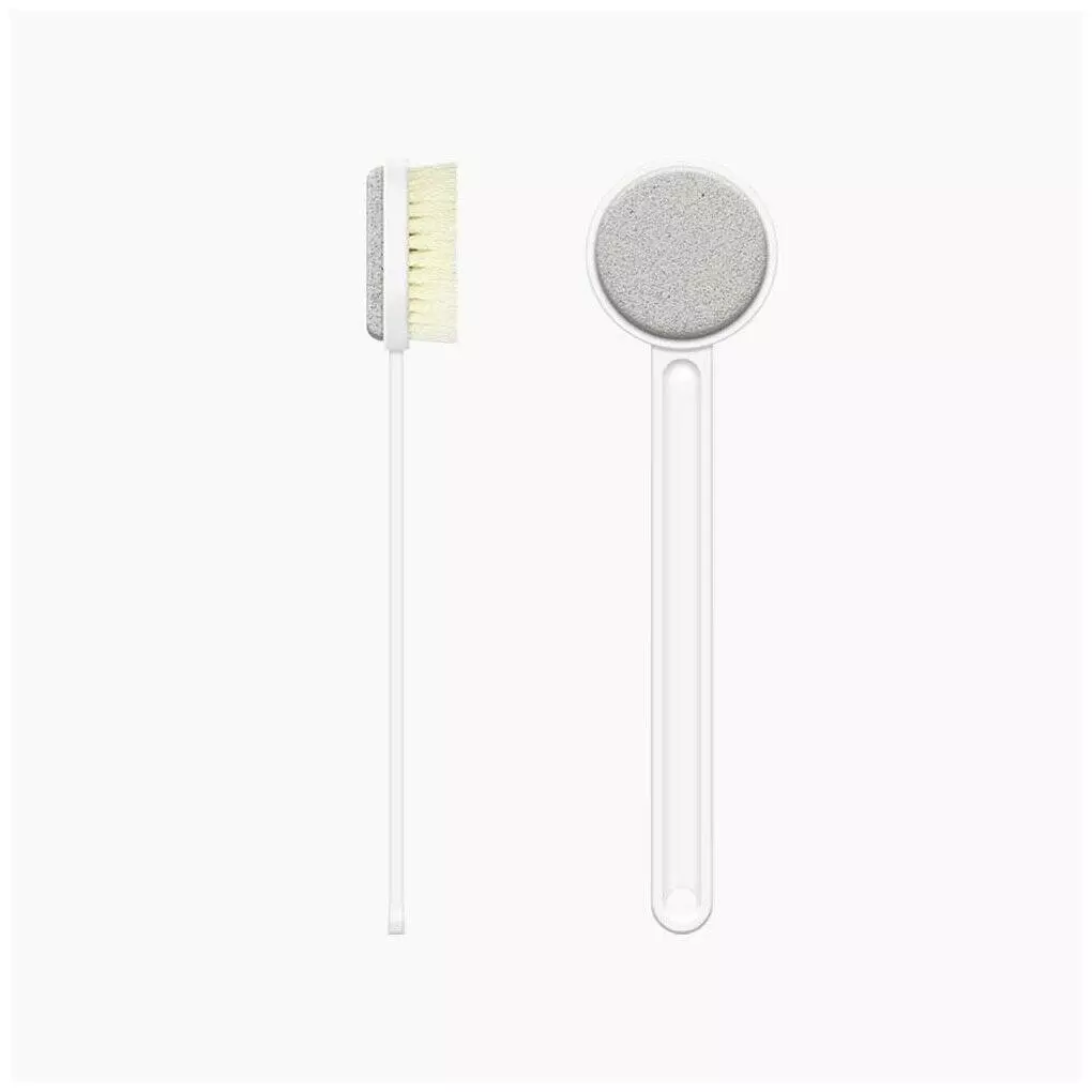 Щетка для душа Qualitell Double Sided Shower Brush с пемзой для пяток White (Белый)