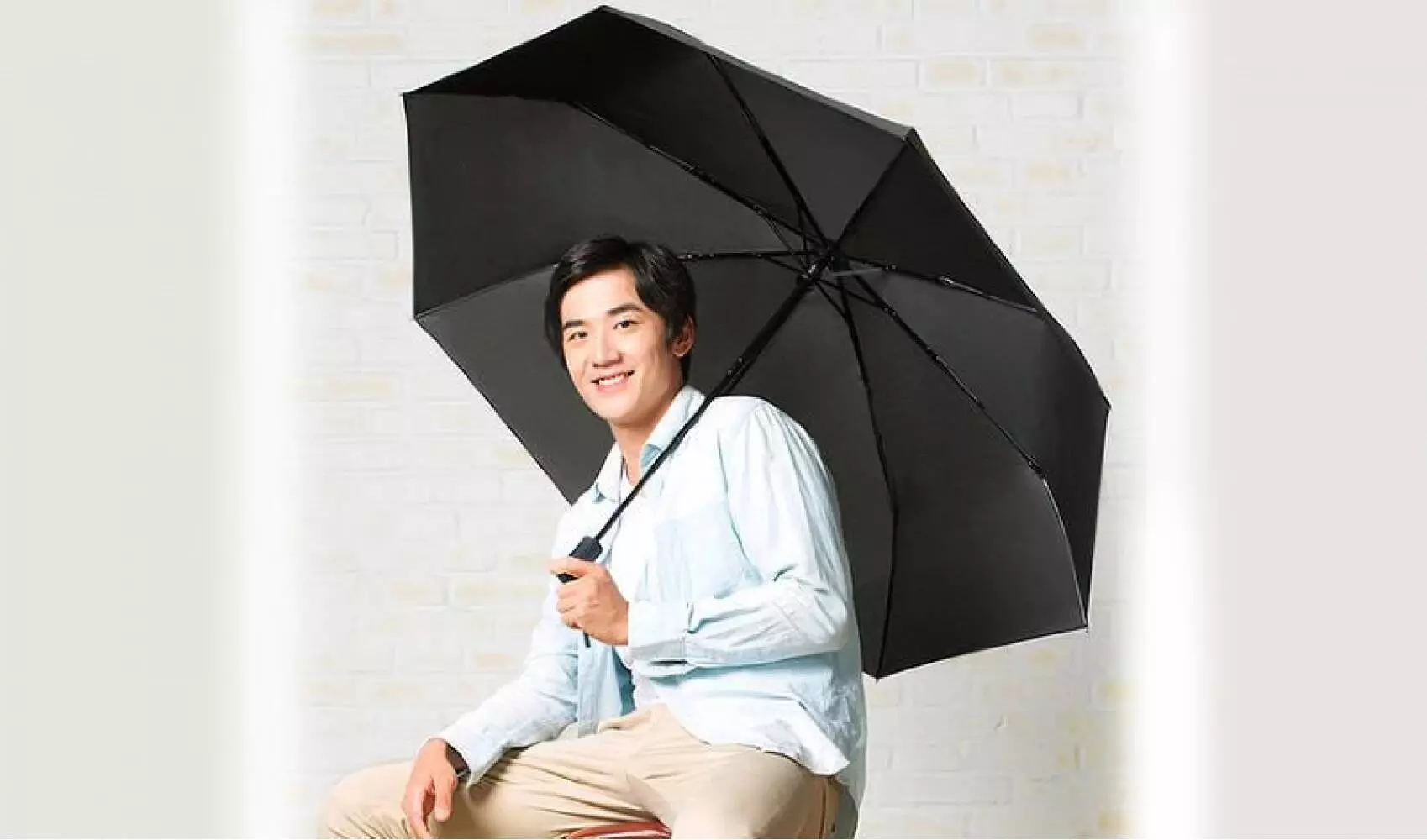Зонт Xiaomi Two or Three Sunny Umbrella Black (Черный) Зонт Xiaomi Two or Three Sunny Umbrella Black (Черный)