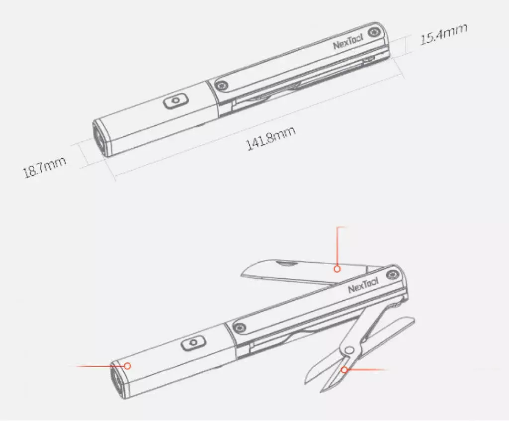 Мультитул NexTool Multifunctional Pen (NE20026) (3 функции) Black (Черный) Мультитул NexTool Multifunctional Pen (NE20026) (3 функции) Black (Черный)