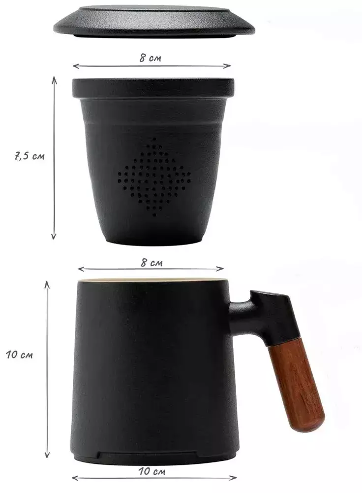 Керамическая чашка для чая Xiaomi Quange (MKT401) Black (Черный) Керамическая чашка для чая Xiaomi Quange (MKT401) Black (Черный)