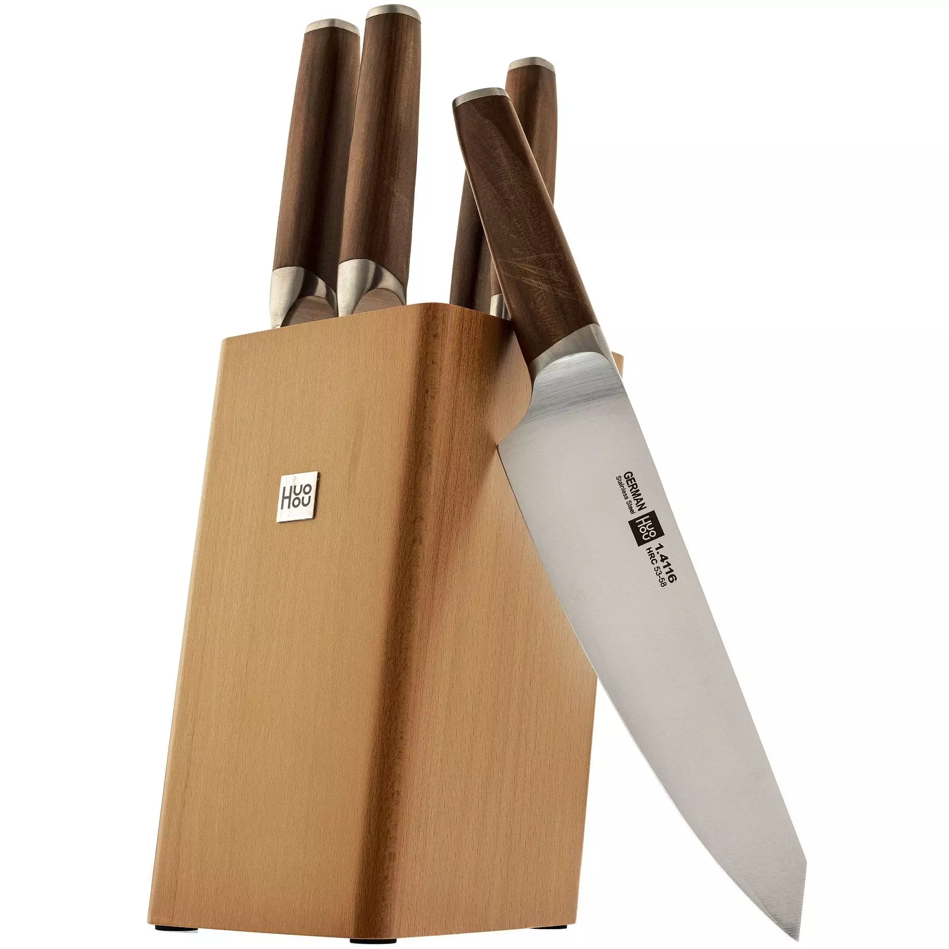 Набор кухонных ножей HuoHou Molybdenum Vanadium Steel Kitchen Knife Set Black (Черный) CN