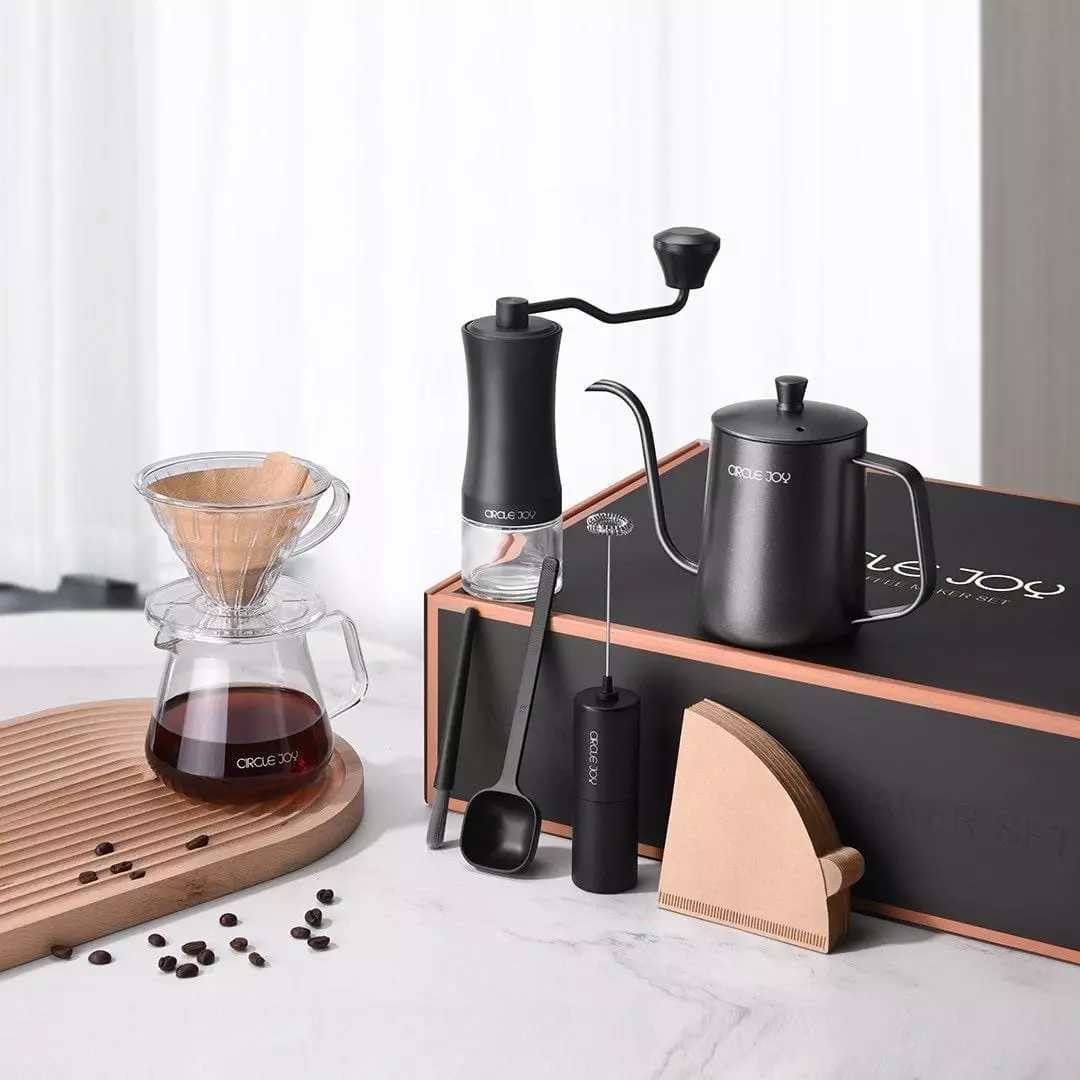 Набор для приготовления кофе Circle Joy Manual Coffee Maker Set 9 in 1 (CJ-CFS01) Black (Черный) Набор для приготовления кофе Circle Joy Manual Coffee Maker Set 9 in 1 (CJ-CFS01) Black (Черный)