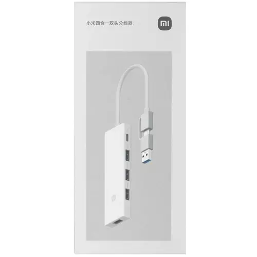 Адаптер USB-хаб Xiaomi Multifunctional HUB 4-in-1 Dual Head Splitter (XMSTFXQ01YM) White (Белый) CN Адаптер USB-хаб Xiaomi Multifunctional HUB 4-in-1 Dual Head Splitter (XMSTFXQ01YM) White (Белый) CN