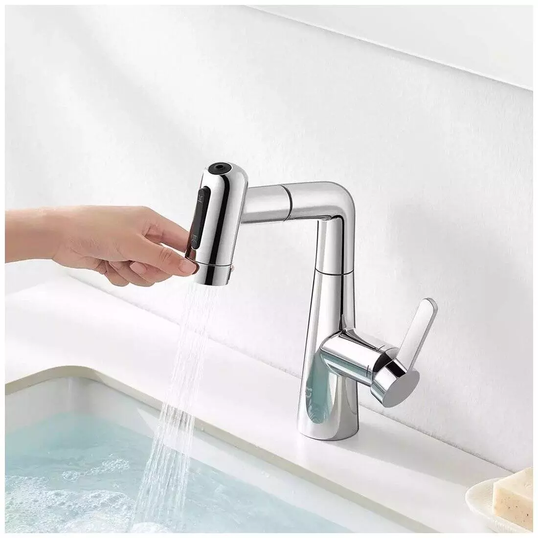 Смеситель с выдвижным изливом Xiaomi Mijia Pull-out Basin Faucet S1 (MJCLSMPLT01DB) Silver (Серебристый) Смеситель с выдвижным изливом Xiaomi Mijia Pull-out Basin Faucet S1 (MJCLSMPLT01DB) Silver (Серебристый)