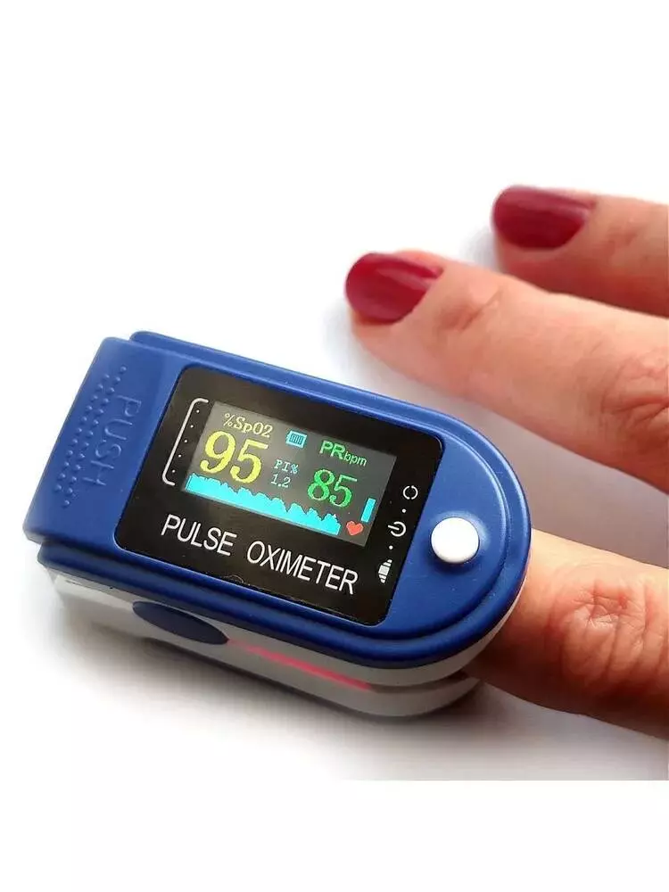 Портативный пульсоксиметр на палец Fingertip Pulse Oximeter LK88 Blue (Синий)