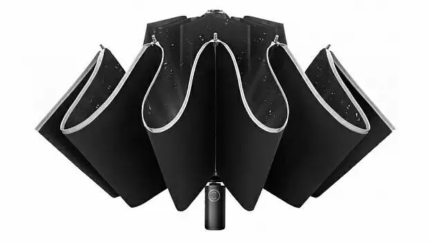 Зонт с фонариком Zuodu Reverse Folding Umbrella Black (Черный) Зонт с фонариком Zuodu Reverse Folding Umbrella Black (Черный)
