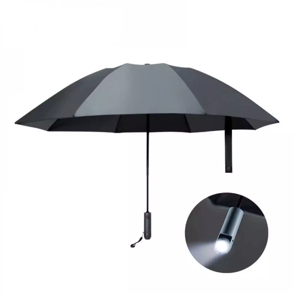 Зонт с фонарем Xiaomi Urevo Youqi Turn To Lighting Umbrella Black (Черный)