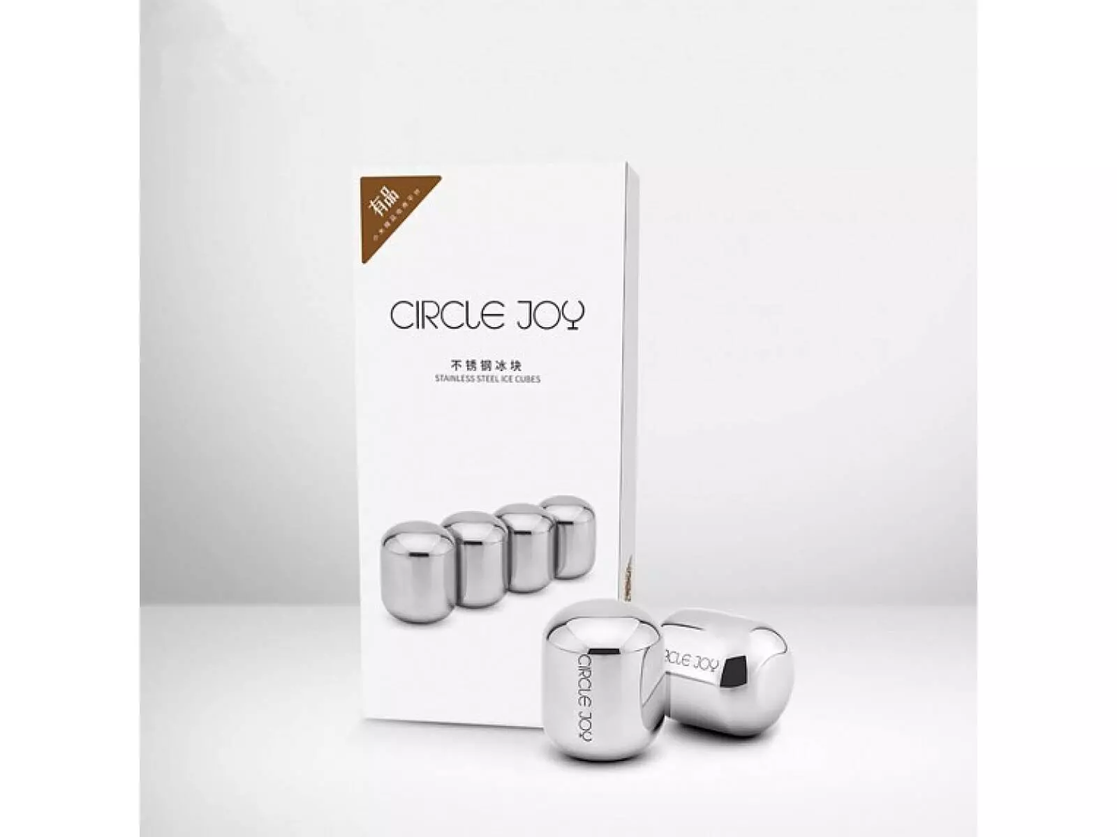 Охлаждающие камни для виски (4 шт.) Circle Joy Ice Cubes CJ-BK01 Silver (Серебристый)
