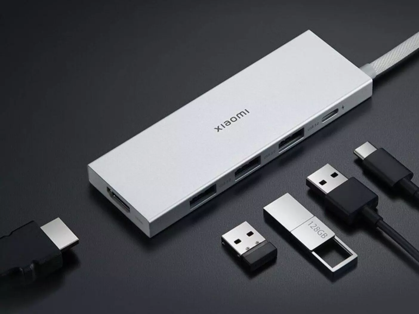 Док-станция Xiaomi 5 в 1 с USB Type-C USB3.0 HDMI 4K PD100W (XMDS05YM) Silver (Серебристый) Док-станция Xiaomi 5 в 1 с USB Type-C USB3.0 HDMI 4K PD100W (XMDS05YM) Silver (Серебристый)